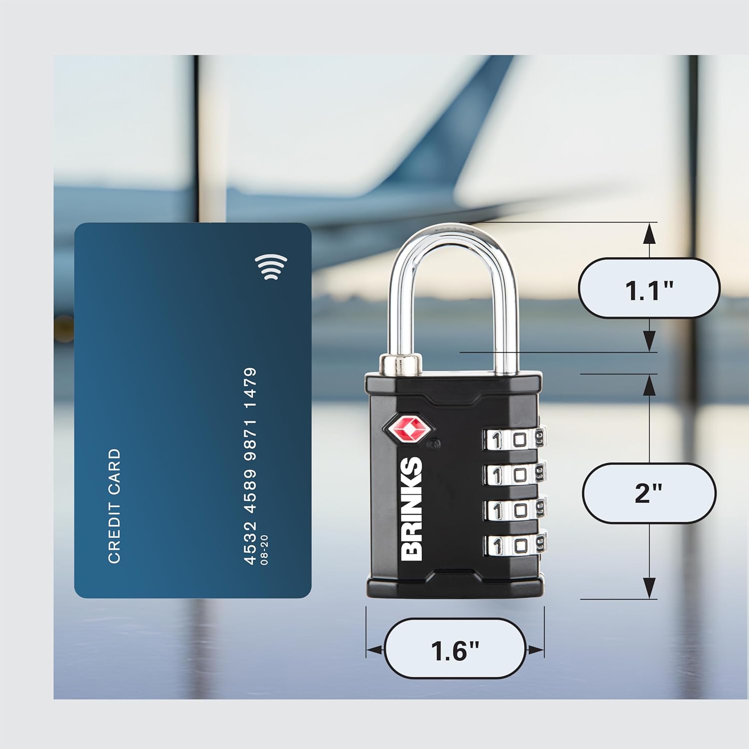 BRINKS TSA Approved Gun Case Lock, Luggage Travel Lock – 4 Dial Resettable Combination Padlock for Equipment Cases, Camera Bags, and More – 2 Pack
