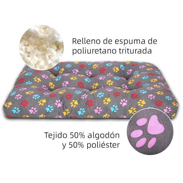 Foto 5 de 7 de MERCURY TEXTIL- Cama de Mascota, Colchón para Perro (Small, Huellas)