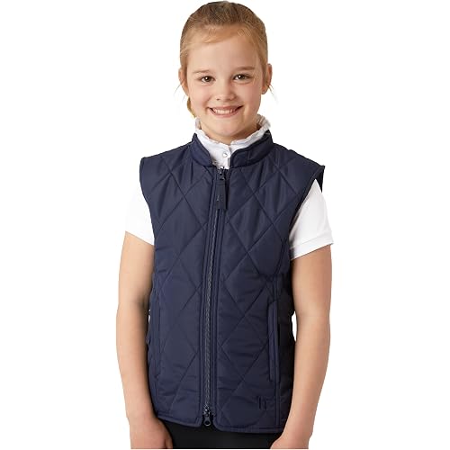 HORZE Kid's Unisex Quilted Softshell Lightweight Windproof Equestrian Riding Vest | Size Chart in Image