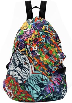 Floral Backpack for Women, Boho Lightweight Colorful Daypack for Daily