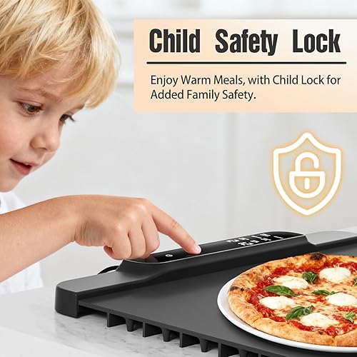 Miniatura 6 de Tapete de calentamiento para alimentos - Calentador de alimentos con 14 temperaturas - Bandeja de calentamiento eléctrica de silicona con 6 modos -