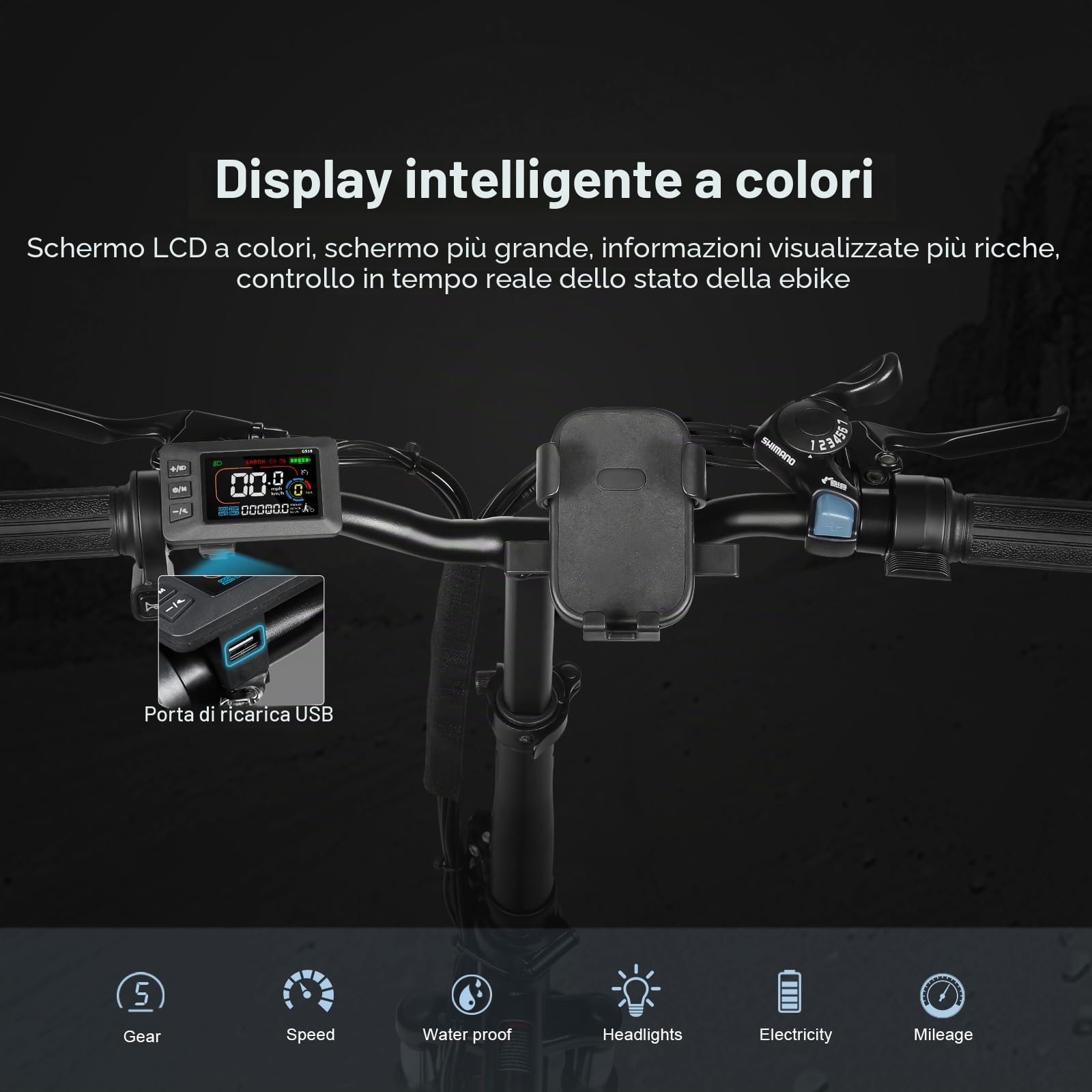 SAMEBIKE Bike Elettrica 20 "Fat Tire E-Bike Pieghevole Bici 36V / 12Ah Batteria, Max.Range fino a 35-70km, Off-Road Mountain Bike City EBike Uomini Donne