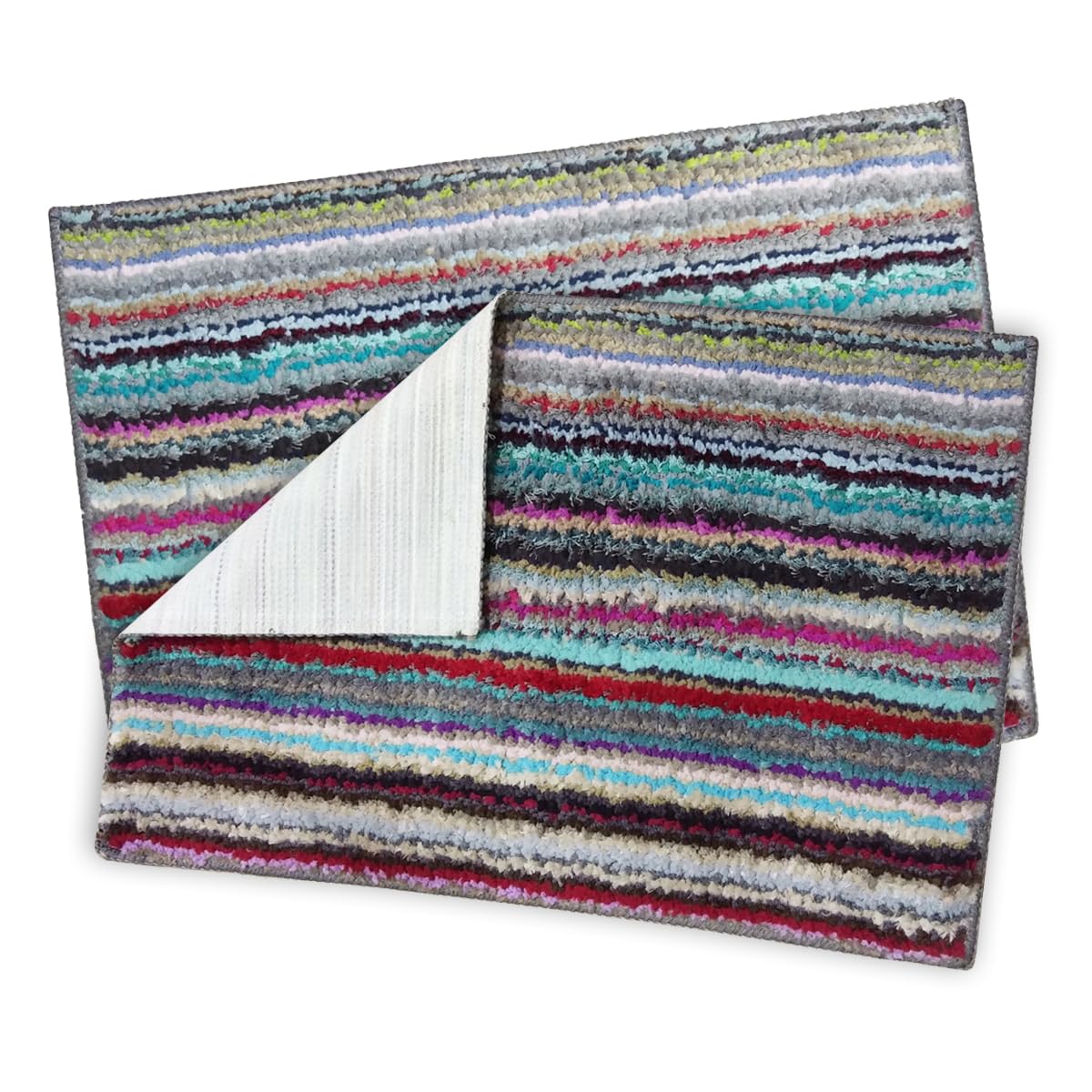 PL Homes Cotton Anti Slip Striped Door Mats for Main Door Home Entrance Mat, 15x23 Inch, Multicolour, Pack of 2 (B0DCBRPNXN) Amazon Price History, Amazon Price Tracker