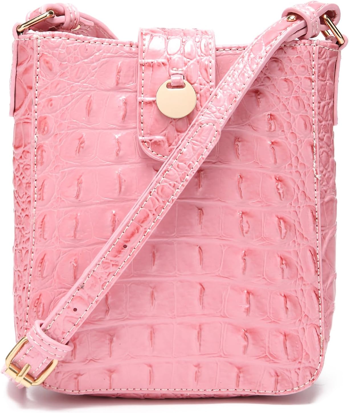 Makcr Joacbv Crocodile Embossed Small Crossbody Bag Fashionable Magnetic Buckle Decoration Shoulder Women's Luxury Wallet
