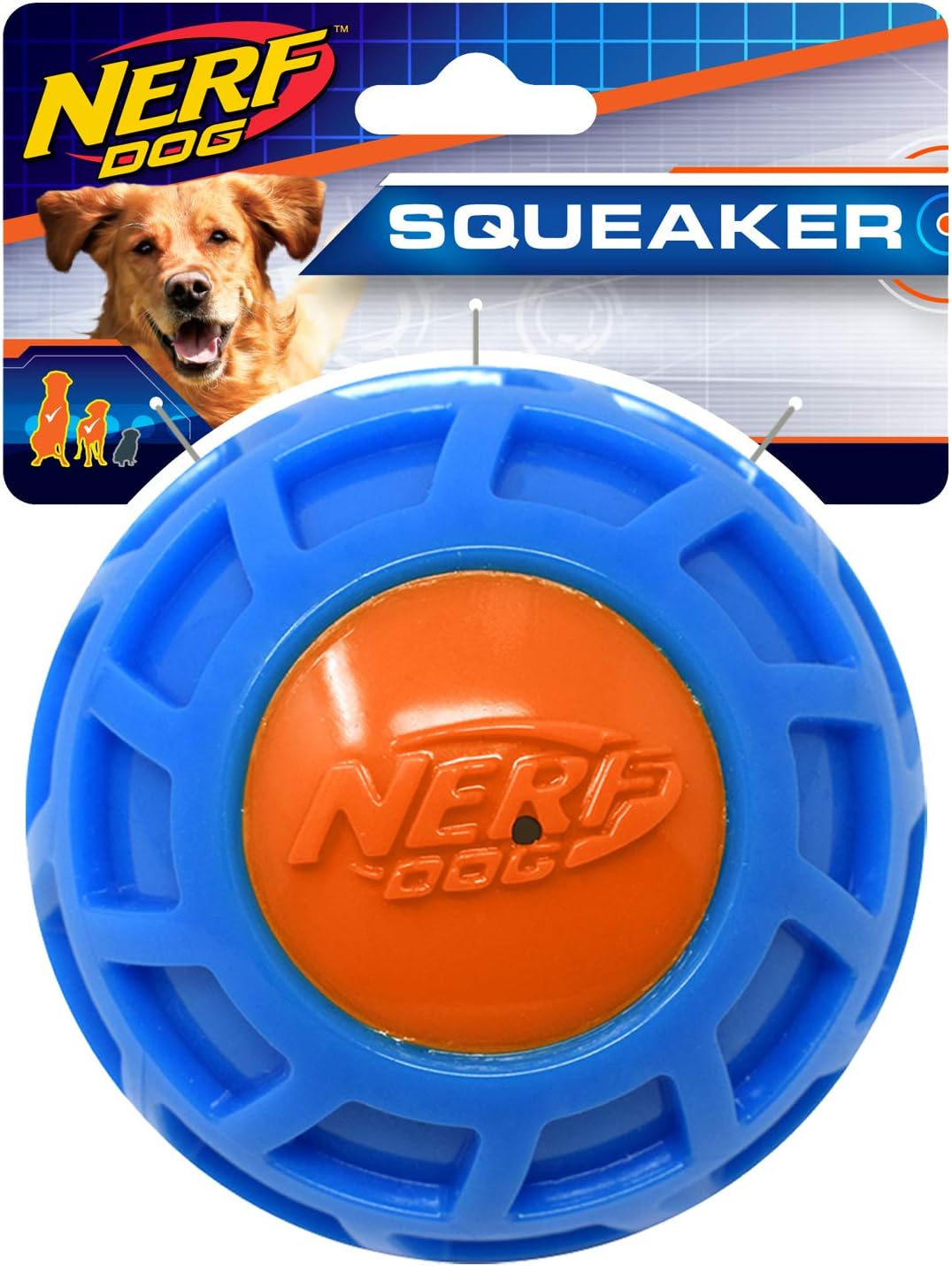 3in TPR EXO Squeak Ball - Blue/Orange