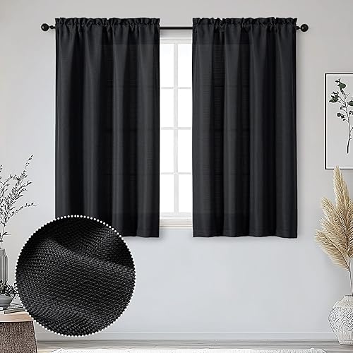 Miniatura 37 de OWENIE Bob Linen Cortinas de Lino de 96 Pulgadas Extra Largas Juego de 2 Paneles para Sala de Estar Dormitorio, Filtrado de Luz Cortinas de Ventana