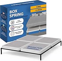 Vista 26 de Greaton, Base de cama con somier, tamaño individual, base de colchón de madera de 2 pulgadas, fabricada en Estados Unidos, silenciosa, sin ruido, 2