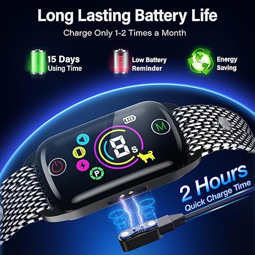 Miniatura 7 de Collar antiladridos para perros grandes, pequeños y medianos, collar antiladridos recargable, collar inteligente de ladridos con 8 sensibilidad