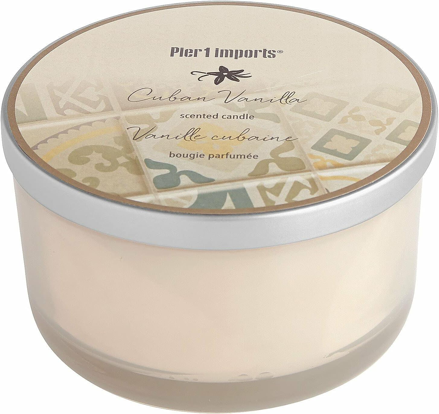 Pier 1 Imports Unisex Cuban Vanilla Filled 3-Wick Candle Seasonal Celebration, Off White : Pier 1 Imports: Home & Kitchen