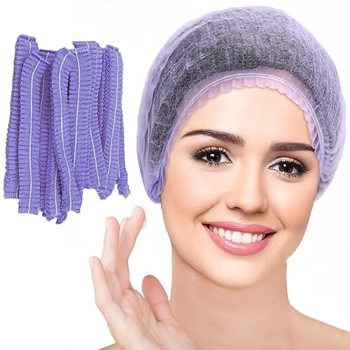 Miniatura 8 de Smilco Paquete de 100 gorras desechables blancas, red para el cabello de 24 pulgadas, tapón elástico para redes de cabello, servicio de alimentos,