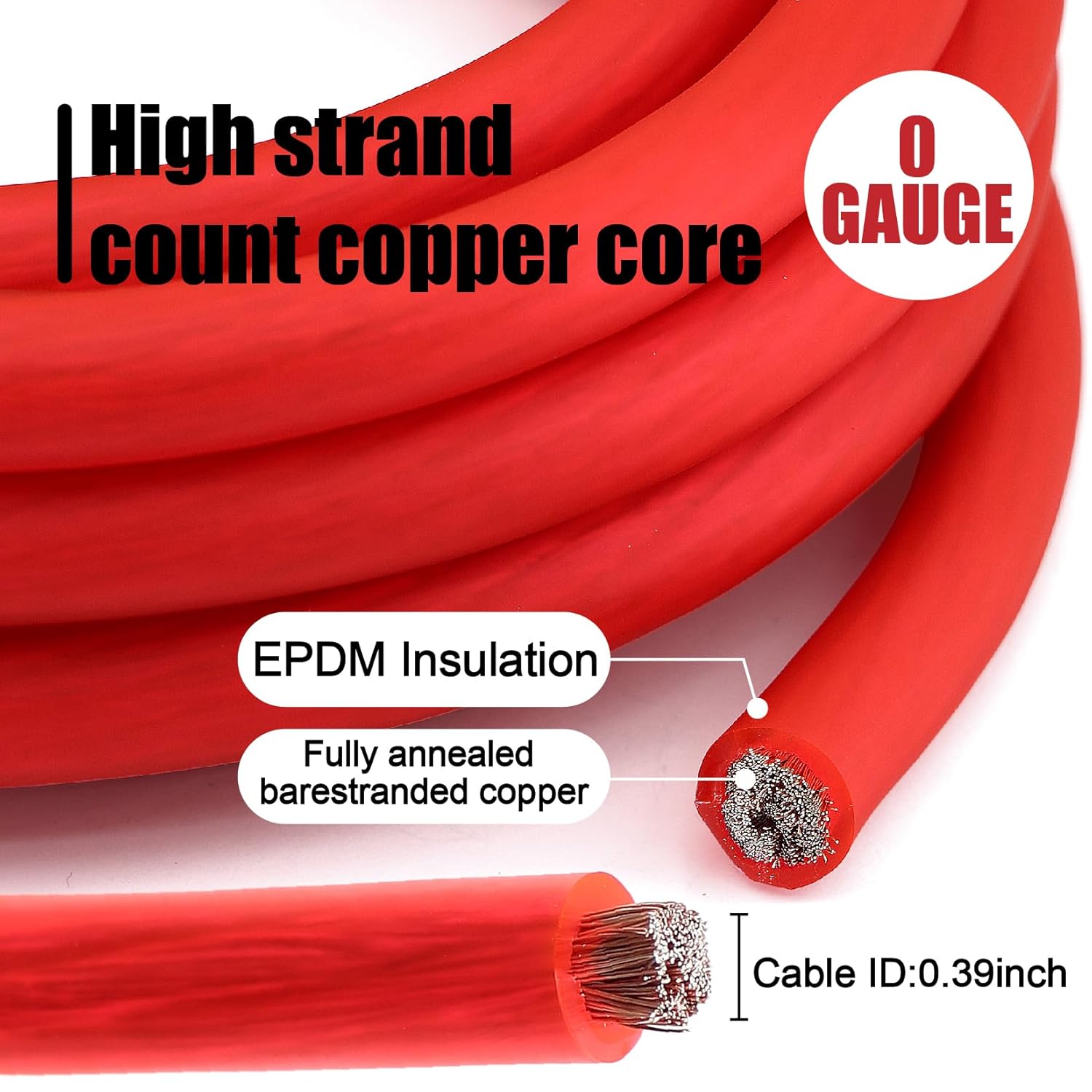 0 Gauge Audio Amplifier Installation Wiring Kit 3000W CCA with Fuse & RCA Complete Car Audio Power Cable Kit for Subwoofer and Speaker Install