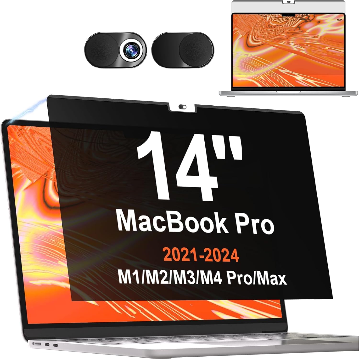Mamol Filtro Privacy Magnetico per MacBook PRO 14 Pollici (2021-2024, M1-M4), Pellicola Privacy Filter MacBook PRO 14" Rimovibile, Anti Luce Blu Mac Filtro Privacy Schermo per MacBook 14 Pollici