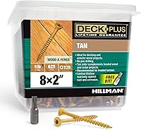 Vista 80 de Deck Plus Tornillos para valla y madera exterior con revestimiento epoxi de 2 pulgadas #8 x 2 Torx/Star Drive Incluido, rosca gruesa, tornillo Rojo