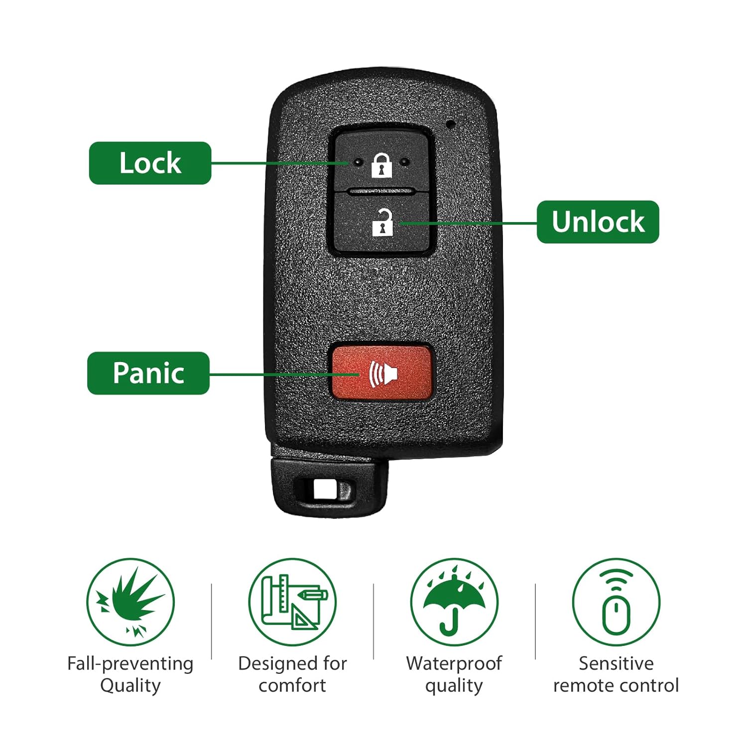 Replacement for 2016 2017 2018 2019 2020 2021 Smart Proximity Toyota Highlander Land Cruiser Prius C Sequoia Tacoma Tundra 4Runner GNE 281451-2110 Board Key Fob HYQ14FBA 314.3MHz 3 Buttons
