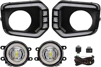 LED Fog Lamp Compatible For Toyota Tacoma 2016 2017 2018 2019 2020 2021 2022 2023 Headlight Driving Car PartsDRL and Fog LED A