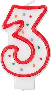Jacent Polka Dot Number Birthday Candle Cake Topper - #3 Candle
