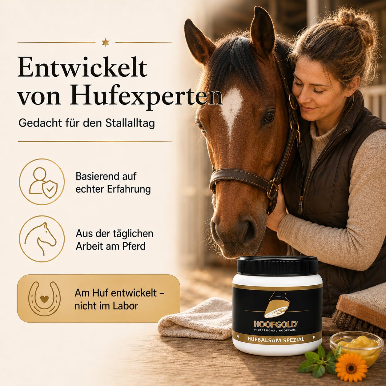 Bálsamo especial para pezuñas, caballo Huffett con aceites esenciales, cuidado 2 en 1 para pezuñas para grietas, podredumbre y cuerno frágil, nutre, protege y fortalece el cuerno, prensado en