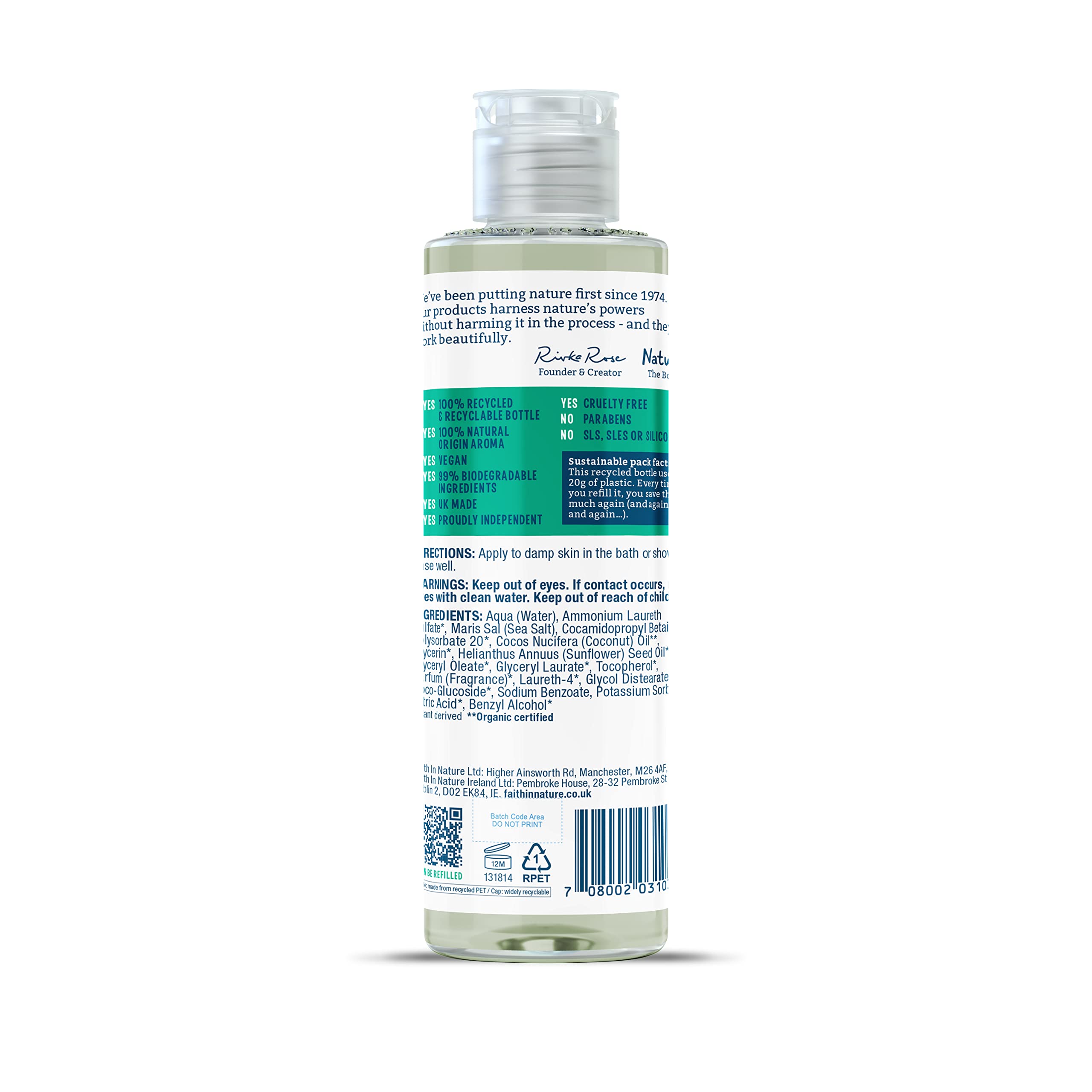 Faith In Nature 300 ml Natural Coconut Body Wash, Hydrating, Vegan and Cruelty Free, No SLS or Parabens, Off White, 300 ml (Pack of 1) - Image 3