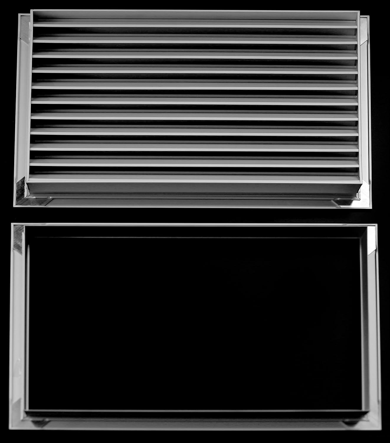 HVAC Premium 18''w X 10''h Aluminum Privacy Door HVAC Air Grille - ''V'' Shaped Louvers Ensure 100% View Block - Supply or Return [Outer Dimensions: 19''w X 11''h]