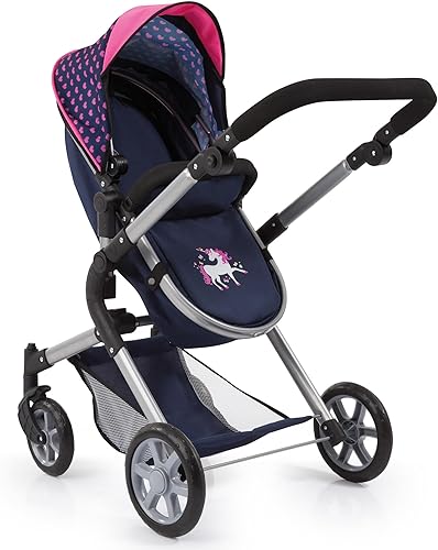 Miniatura 4 de Bayer Cochecito Neo City - Azul, Rosa - Muñecas de hasta 20 pulgadas, bolsa de hombro, convertido en cochecito para correr, plegable, cambio de