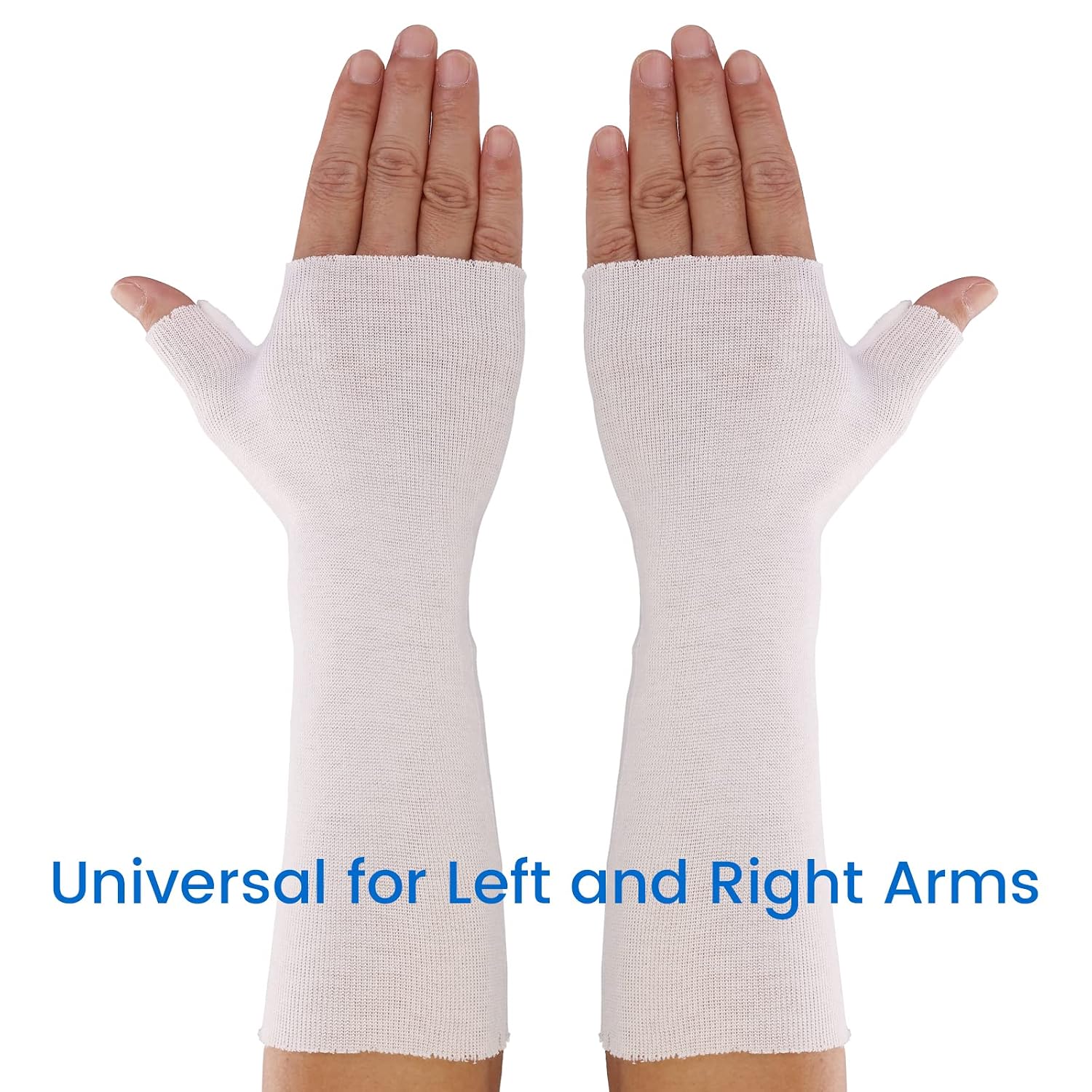 Hand Socks for Splint (Pack of 10), Stockinette Tubing, Thin Breathable Surgical Sleeves for Arm, Wrist and Thumb Sleeve Under Brace, Cast Wrap Liner for Men & Women, Fit Left & Right Hands (White, M)