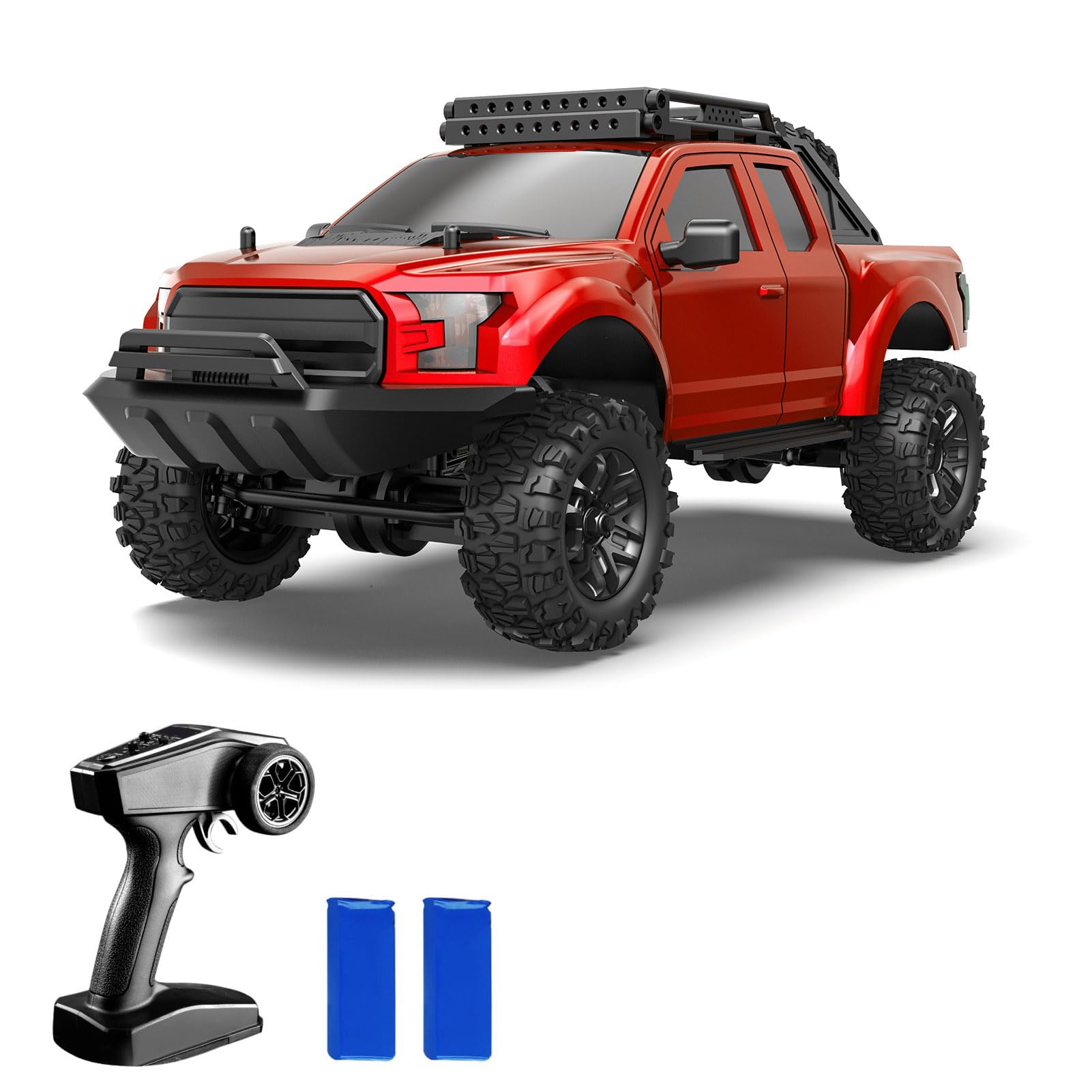 Domary Auto Telecomandata Auto RC Radiocomandata Fuoristrada da Arrampicata 2.4GHz 4WD 1:16 Veicolo Ricaricabile Ad Alta velocità con Luci a LED Batteria da 7,4 V 1200 mAh per (2 Batteria)