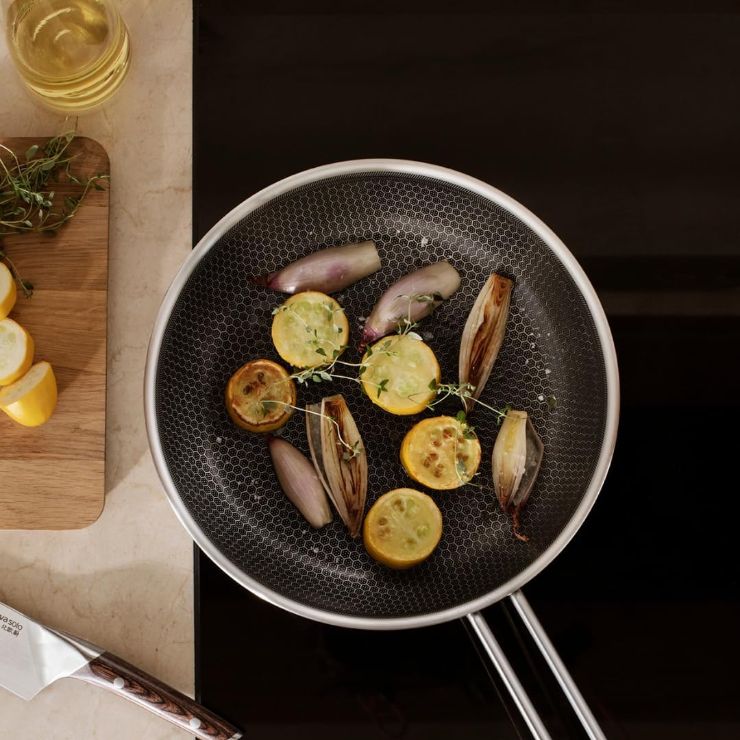 EVA-TRIO | Mosaic frying pan 11 Inch ceramic Slip-Let® coating | Pans with a unique surface mosaic pattern Stainless steel at the top and ceramic Slip-Let® coating at the bottom | Multi