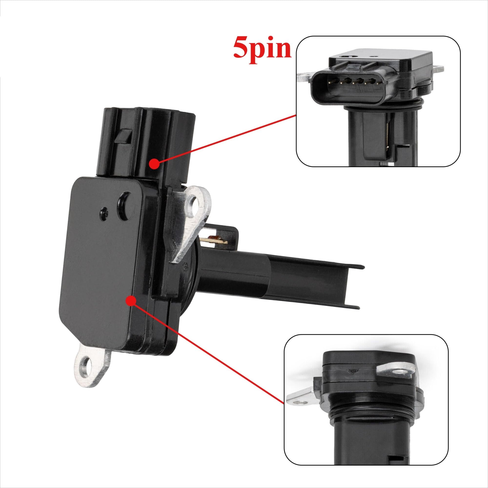 Para Jaguar XJ XF para Range Rover para Land Sport LR012073 medidor flujo aire masivo 5 pines Sensor MAF LR012073 Medidor de la masa de aire Sensor de flujo de aire