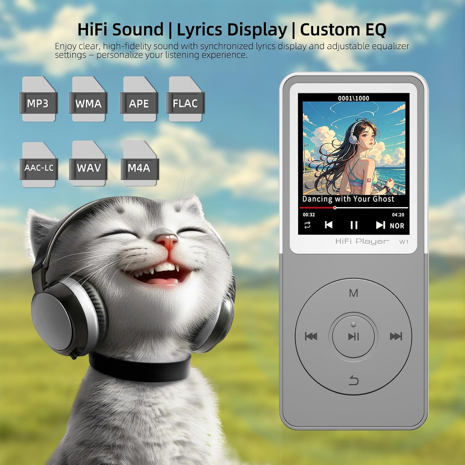 MP3 Player with Bluetooth 5.3,Portable Music Player with 1.8" LCD Screen, HiFi Sound,FM Radio,Voice Recorder,Up to 128GB SD Card Support,Digital Audio Player for Running,Travel,Grey 64GB 3 71d2rbYSCFL. AC SL1500