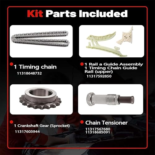 Miniatura 2 de AUCERAMIC 11317592850 Kit de cadena de distribución del motor para BMW 125i 220i 228i 320i 328i 428i 528i 528i X1 X3 X4 X5 Z4 2.0L L4 Turbo N20B20