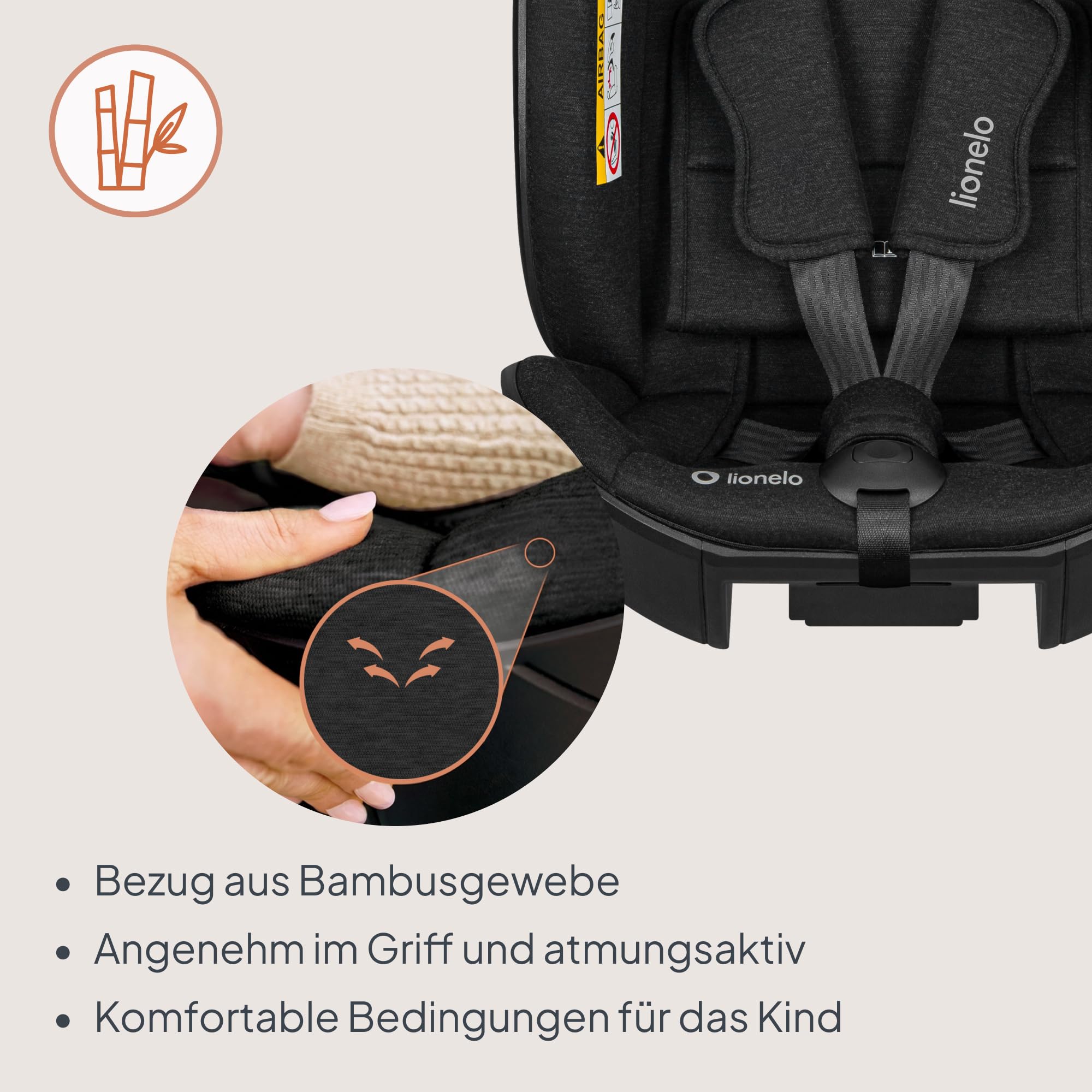 Lionelo Moxie Next i-Size Kindersitz 40–105 cm (0–4 Jahre) ISOFIX, RWF/FWF | Für Babys & Kinder, 360° Drehbar Mit Basis Kompatibel, SIP Seitenaufprallschutz, Verstellbar, Modulares System, ECE R129