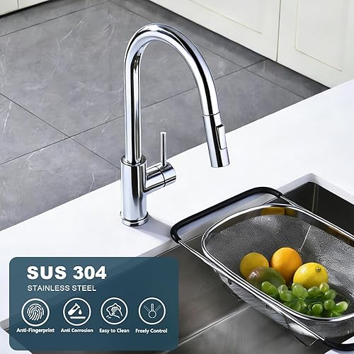 Miniatura 36 de Tohlar Grifo de agua potable para fregadero de cocina, grifo de agua filtrada de níquel cepillado, grifo de ósmosis inversa sin plomo, sistema de
