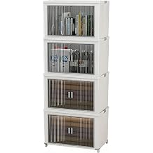 Folding Stackable Storage Bins with Lid, 280qt Plastic Organizer