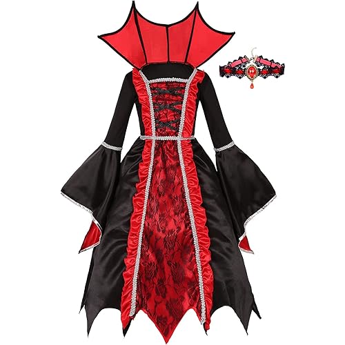 Getyothtop Girls Vampire Costume for Halloween Party Dress Up
