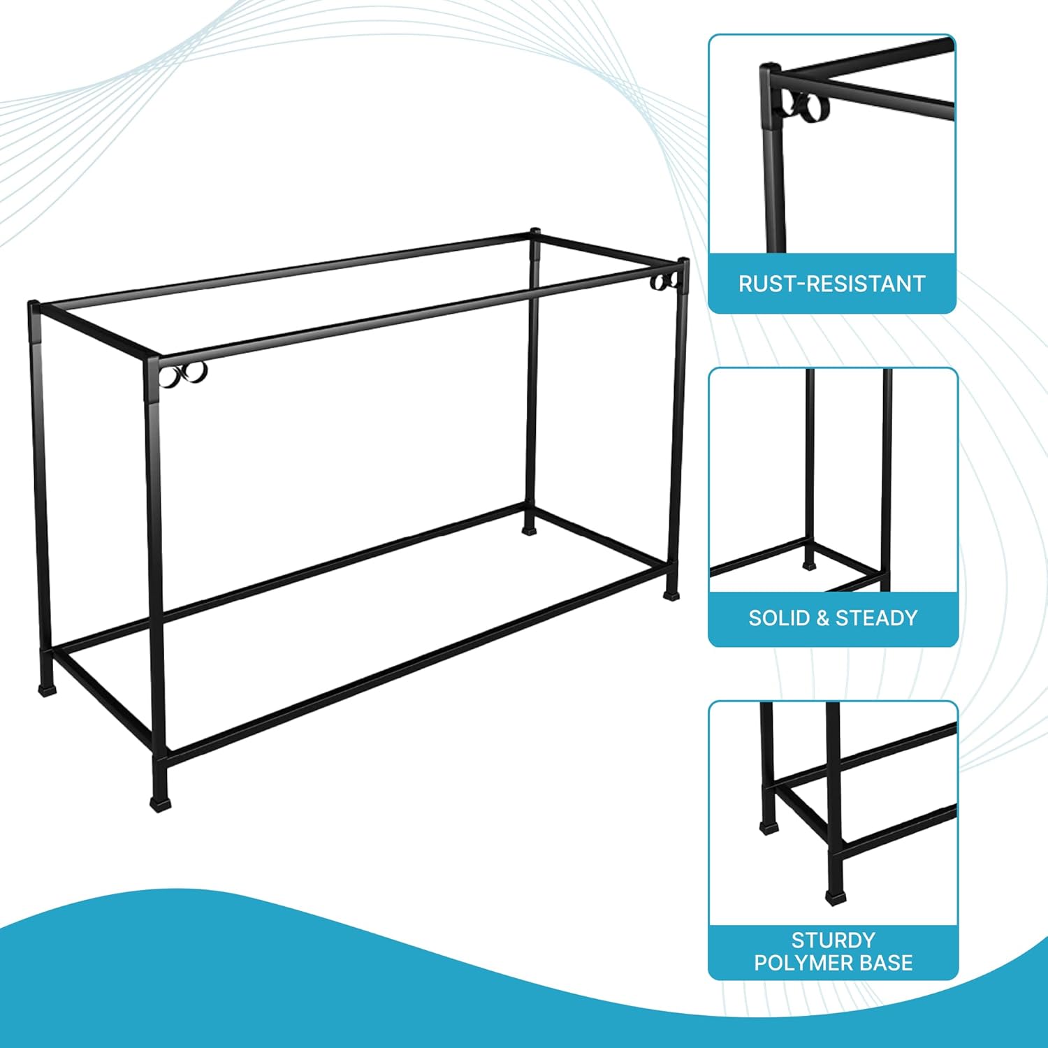 TITANEZE 75 Gallon Double Aquarium Stand (2 Stands in 1), Fish Tank Stand, Bird Cage Stand, 50.5" W x 32" H x 18.5" D