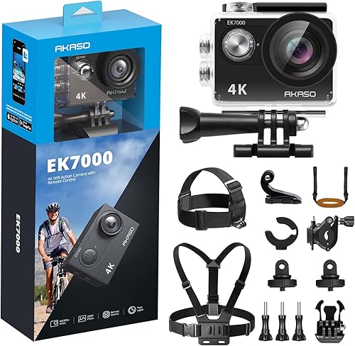 AKASO EK7000 - Cámara de acción y kit de moto acuática