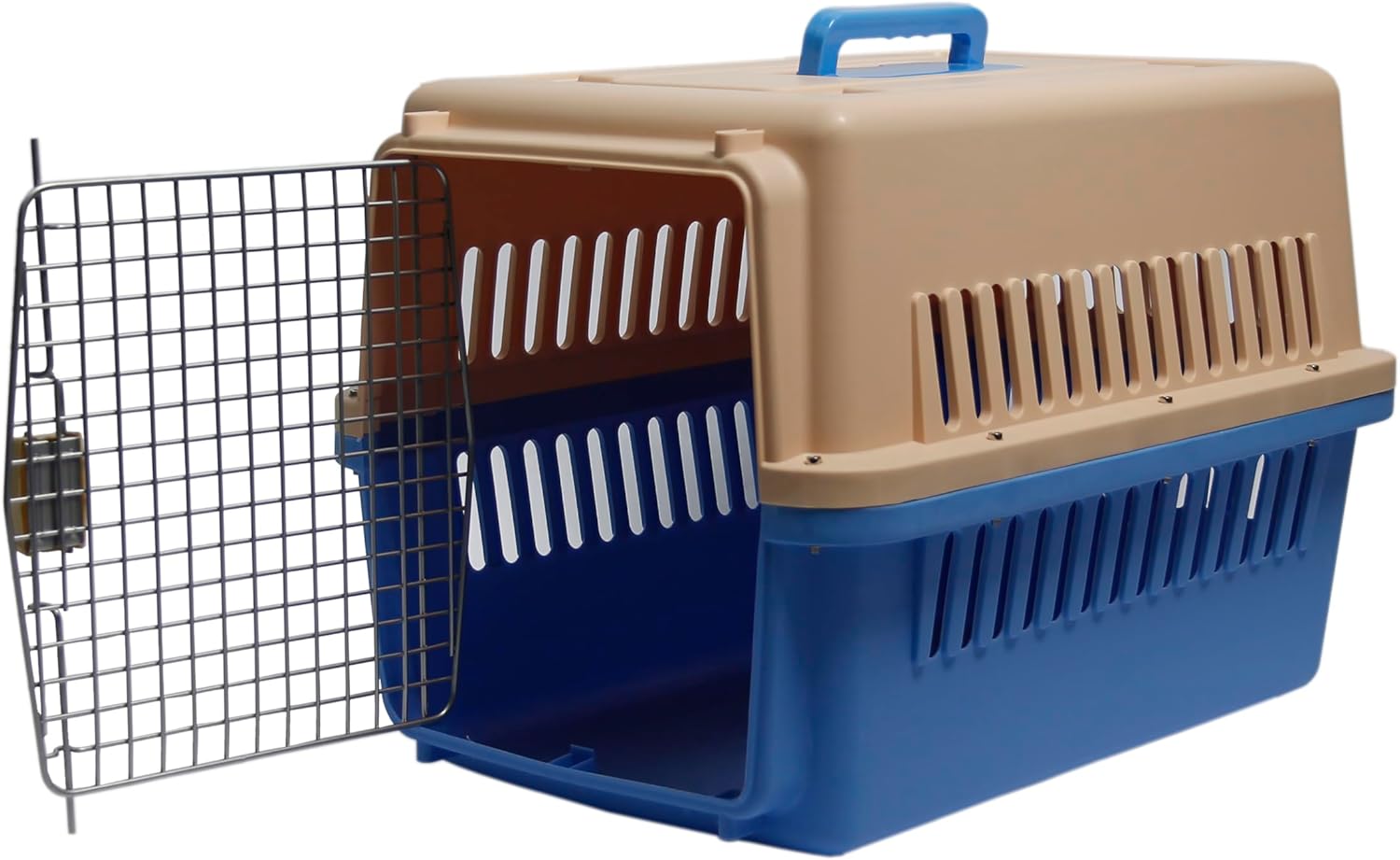 Pet Crate, Carrier, Durable, Heavy Duty, Cat, Dog, Kennel, IATA Approved, Travel Cat and Dog Crate for Cats and Dogs Indoor or Outdoor (Blue, 26" x 18.5" x 18")