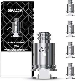 SMOK Nord Replacement Coil - Mesh Coil 0.6 Ohm Better Flavor for Nord Kit No Nicotine Pack of 5