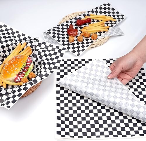 Miniatura 3 de 100 hojas de papel encerado para alimentos, papel pergamino, papel de envolver sándwich, revestimientos de cestas, hojas de papel de picnic para