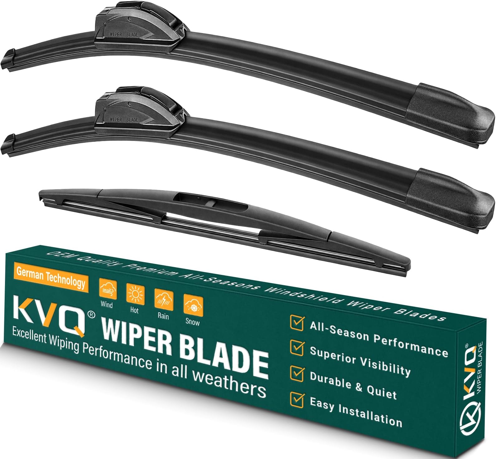 Windshield Wiper Blades Replacement for Nissan Versa Note 2014 2015 2016 2017 2018 2019,Original Equipment Replacement Front Rear Wiper Blade Set - 28" 12" 12" (Set of 3)
