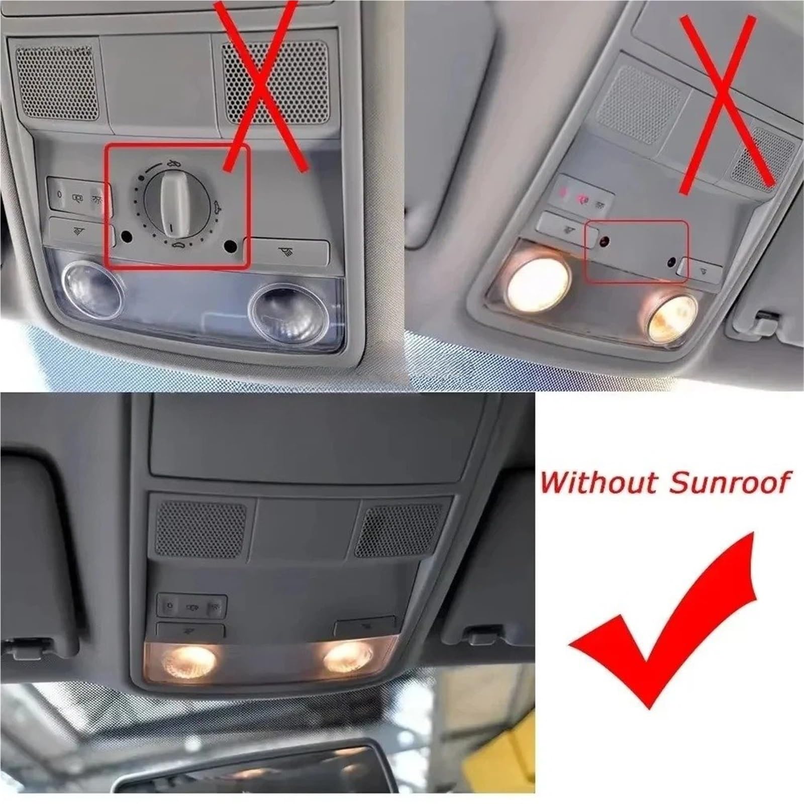 Auto Plafoniera Per Golf 5 6 Per Passat B6 2006-2009 Compatibile Tetto Auto Lampada Da Soffitto Custodia Occhiali Interni Cupola Luce Di Lettura
