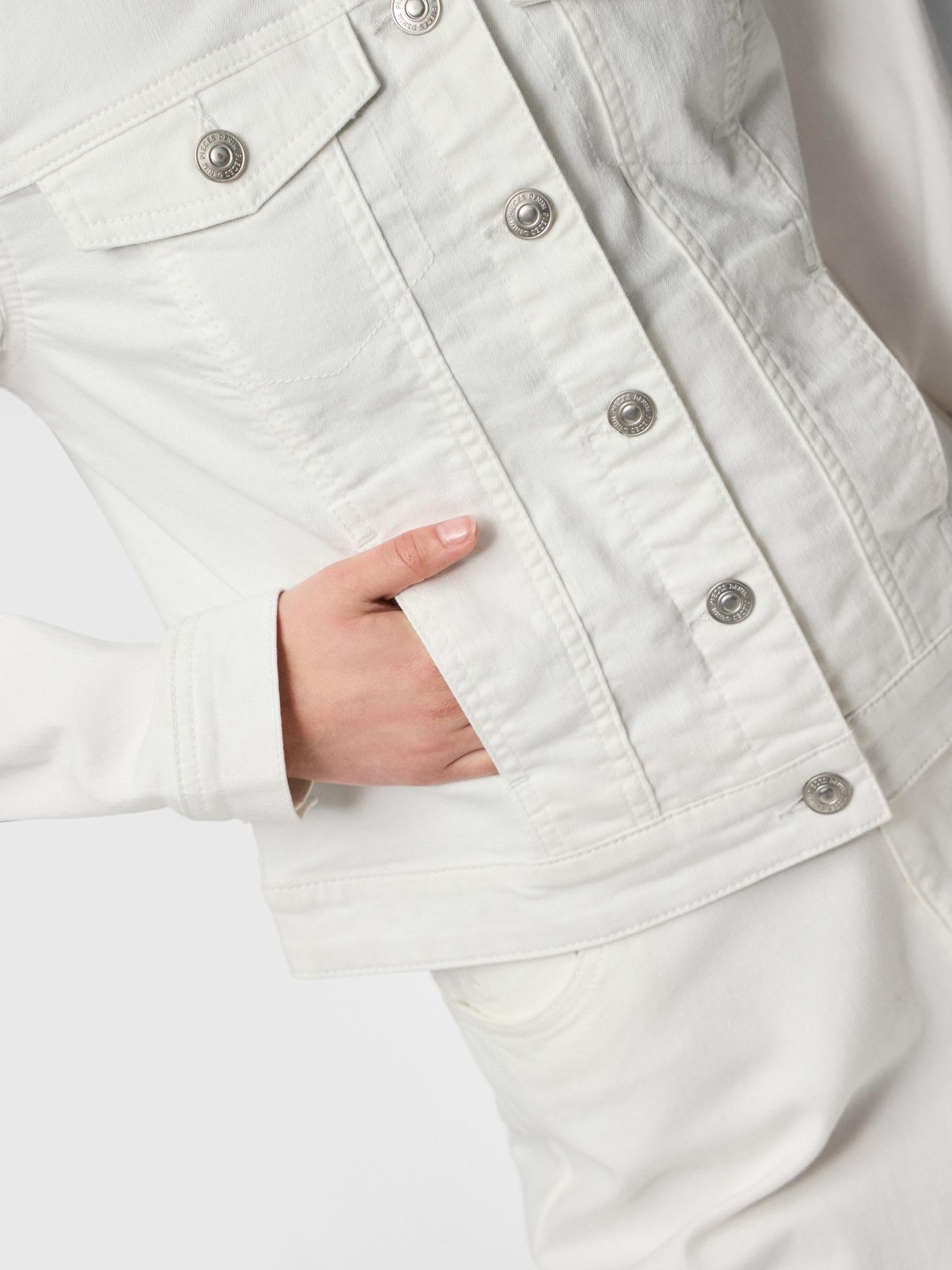 PIECES Pcoia Ls Dnm Jacket Bwhi Noos Bc Blouson en jean Femme (lot de 1)