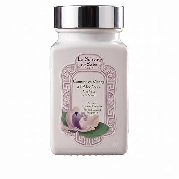 La Sultane de Saba Paris - Aloe Vera Face Scrub, Fig and Orchid Fragrance, Gentle Exfoliating Facial Cleanser for Smooth Skin, 3.4 oz 100ml