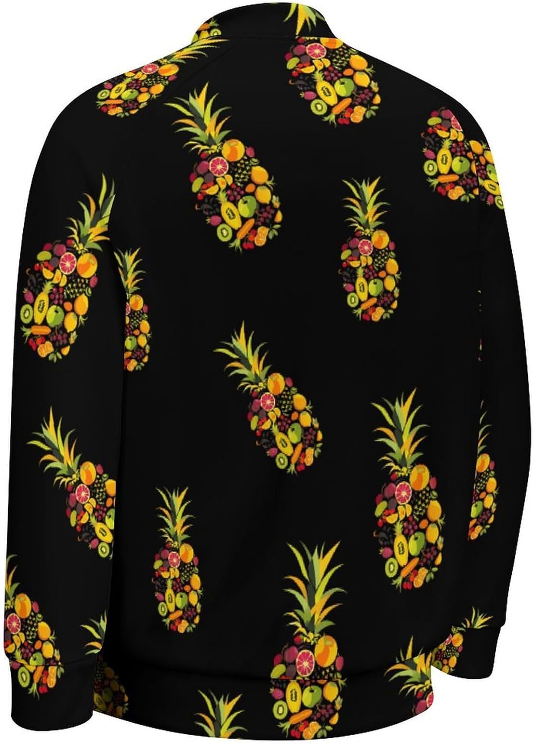 Fruit Pineapple Novelty Men's Baseball Jackets Causal Sweatshirt Button Top Long Sleeve Coat