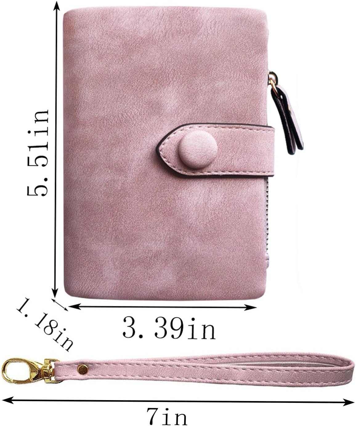 PofeeXIO Womens Small Bifold Leather Wallets RFID Ladies Wristlet with Card Slots id Window Zipper Coin Purse | Small, Bifold, RFID, Wristlet, with Card Slots, id Window - Image 6