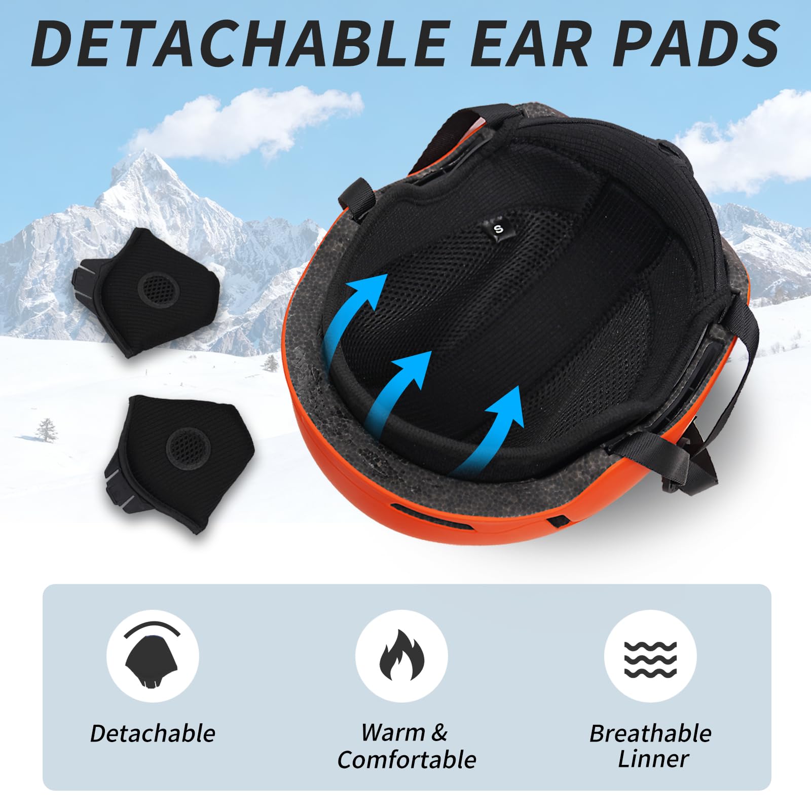 Casco da Sci Kit con Occhiali da Sci Passamontagna Casco Sci per Uomo Donna con Cuscinetti Auricolari Rimovibili UV Regolabile Ski Helmet