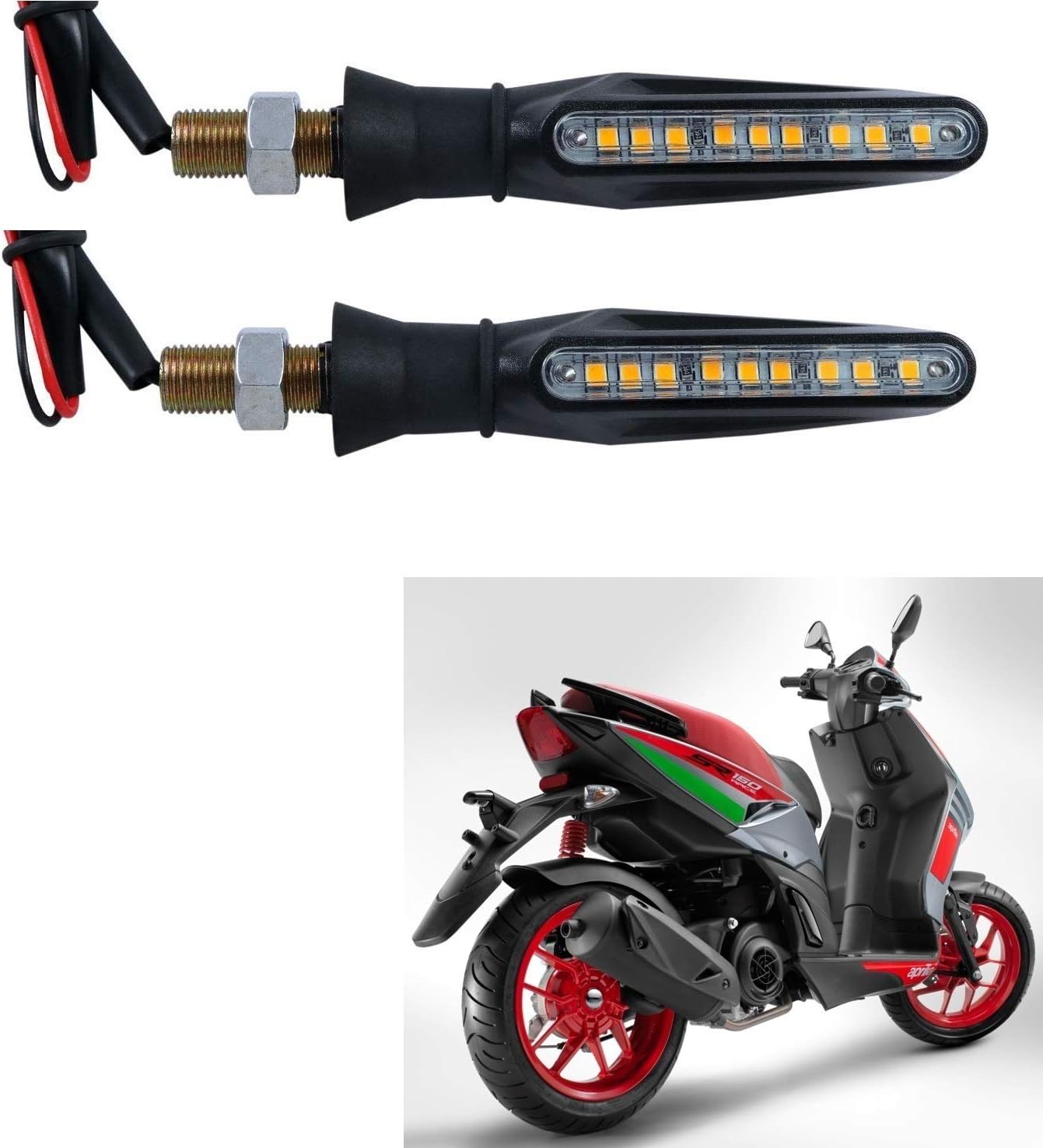 Kozdiko Front & Rear Side Sleek Yellow Indicator Light Set of 4 Pcs for Aprilia SR 150 Race