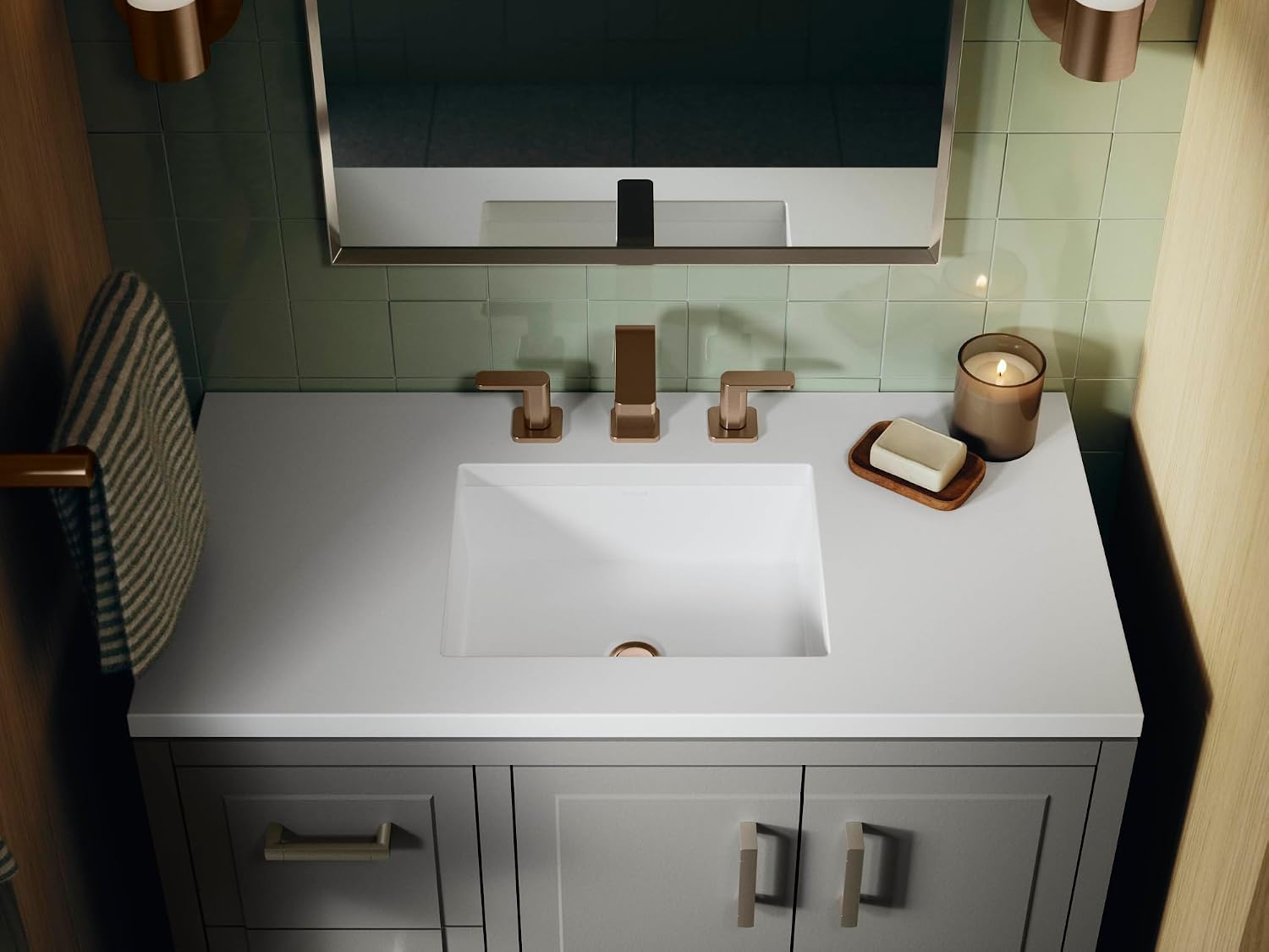 KOHLER 37626-0 Verticyl® 16-1/2" rectangular undermount bathroom sink, White