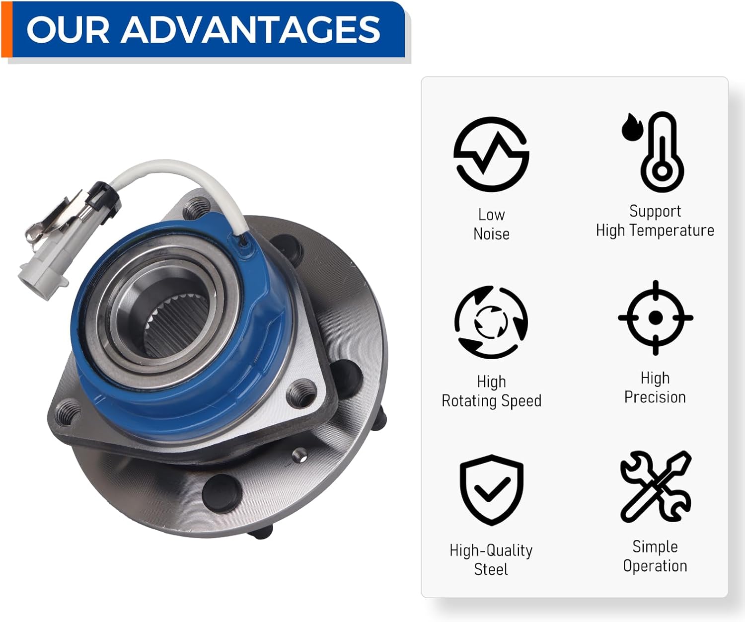 PAROD 512223 Rear Wheel Hub and Bearing Assembly Fit for Cadillac CTS 2003-2007, STS 2005-2011 w/5 Studs - Image 6