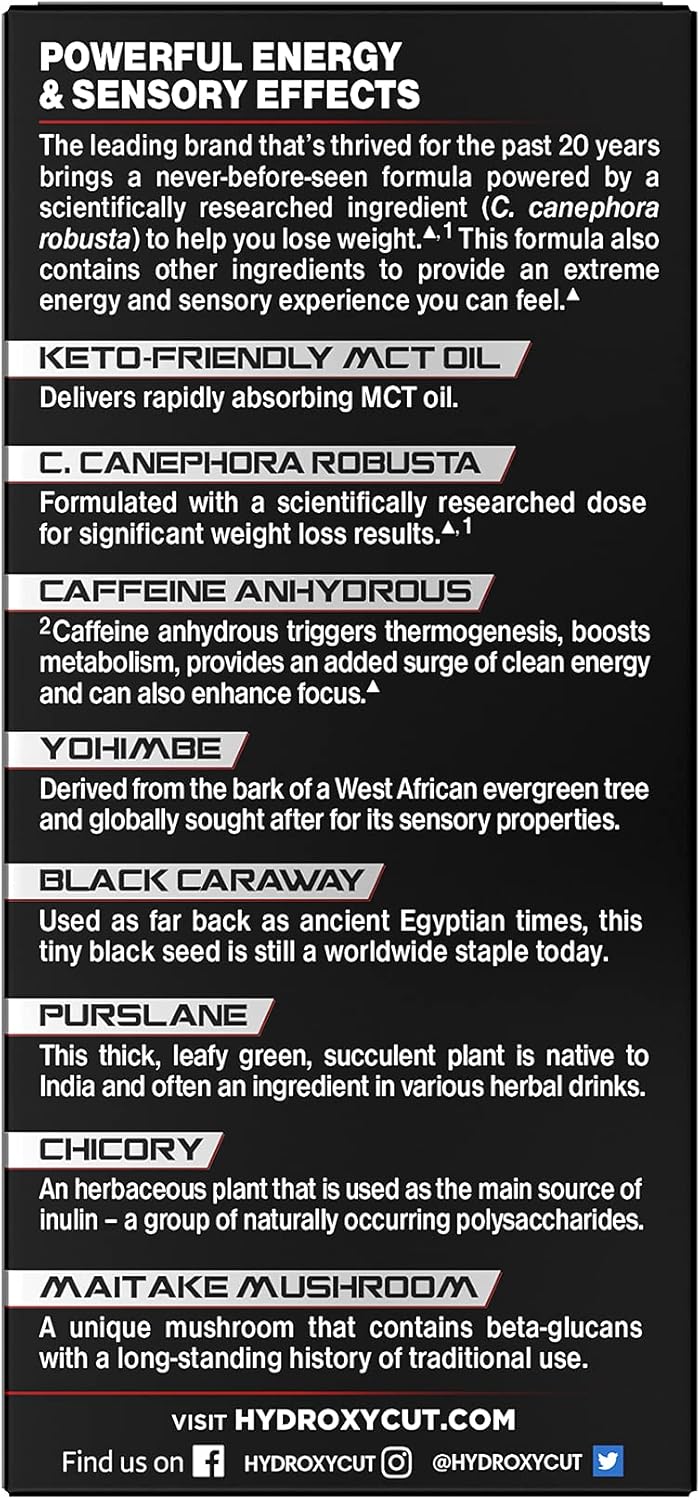 Weight Loss Pills for Women & Men | Hydroxycut Black | Weight Loss Supplement Pills | Energy Pills to Lose Weight | Metabolism Booster for Weight Loss | Weightloss & Energy Supplements | 60 Pills : Health & Household